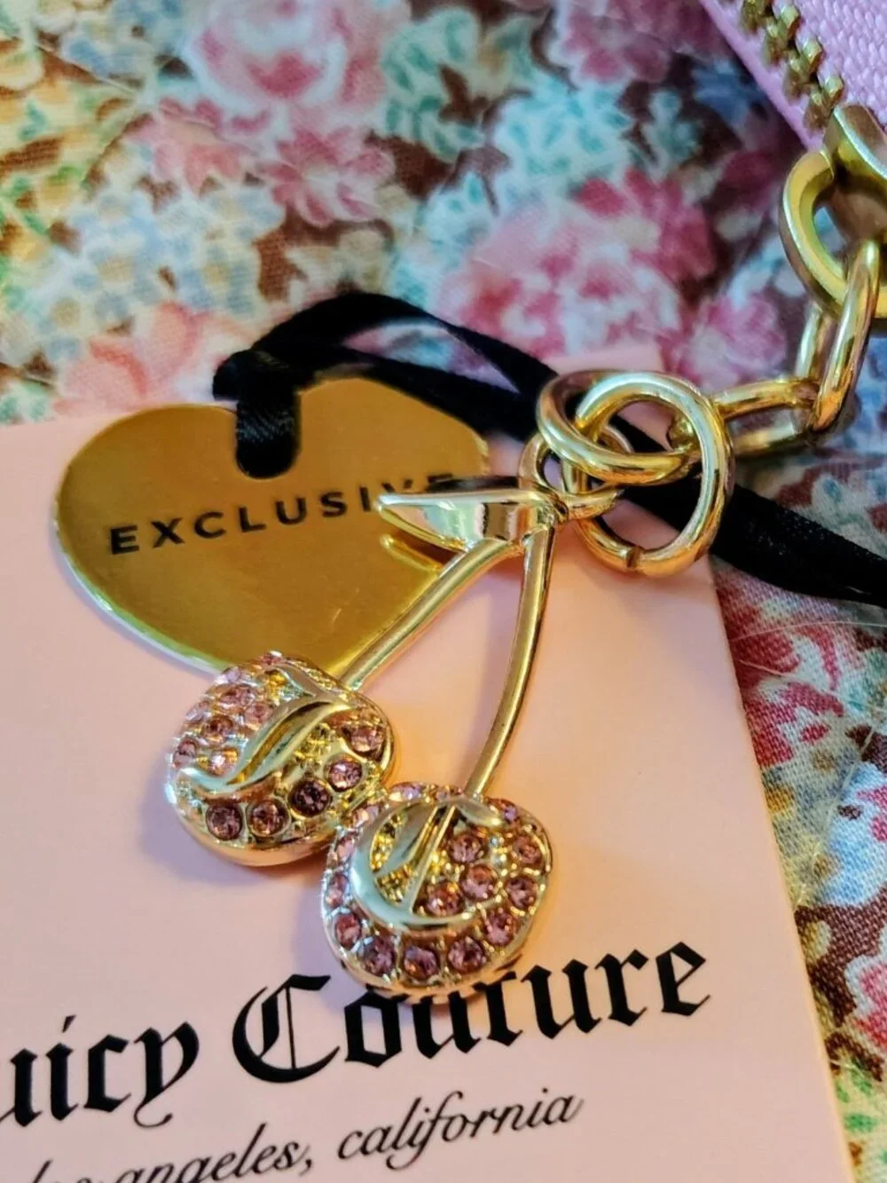 Juicy Couture Exclusive pink cherry blossom wallet Wristlet NWT
